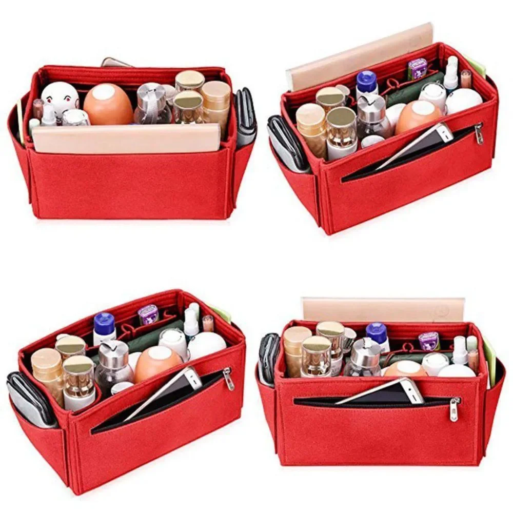 Insert/Organizer- Designer Handbags/Totes -Bright Red Style 3- Snap- NWT